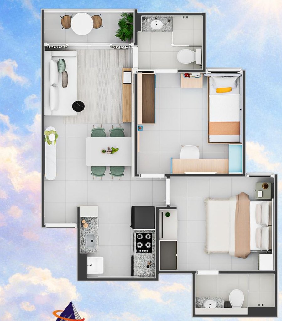 Planta 2D do apartamento