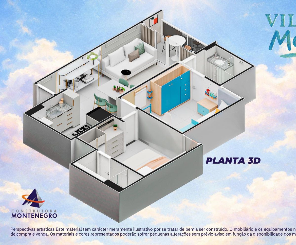 Planta 3D do apartamento